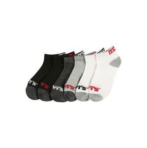 LEVI'S Ponožky  sivá / čierna / biela / tmavosivá / červená