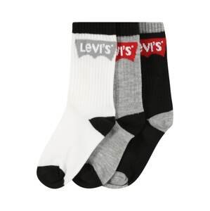 LEVI'S Ponožky  čierna / biela / sivá melírovaná / červená