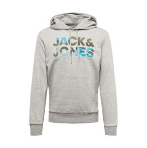 JACK & JONES Mikina  olivová / modrá / sivá melírovaná