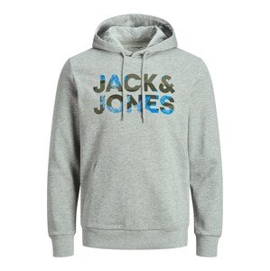 JACK & JONES Mikina 'Soldier'  olivová / modrá / sivá melírovaná