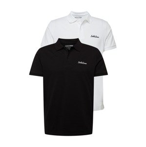 JACK & JONES Poloshirt 'EWAN'  čierna / biela