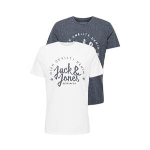 JACK & JONES Tričko 'KIMBEL'  námornícka modrá / biela