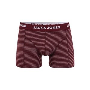 JACK & JONES Boxerky  vínovo červená / biela