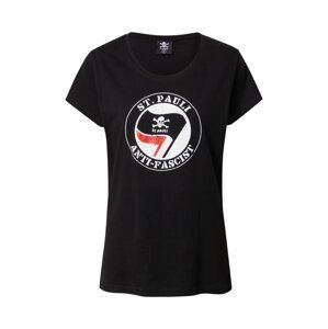 FC St. Pauli Tričko 'Anti Fascist'  čierna / biela / červená
