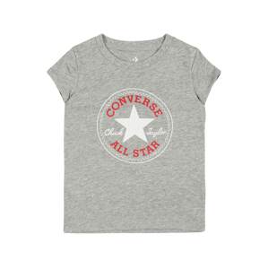 CONVERSE T-Shirt  sivá melírovaná / biela / červená