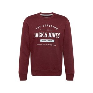 JACK & JONES Mikina 'Herro'  biela / opálová / rubínová