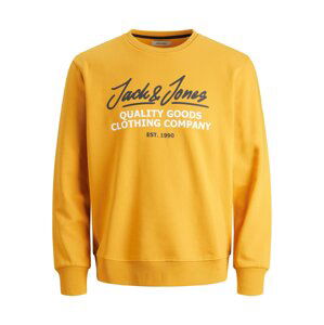 JACK & JONES Mikina 'JJHerro'  čierna / biela / svetlooranžová