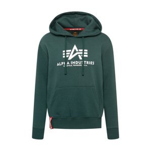 ALPHA INDUSTRIES Mikina  smaragdová / červená / biela