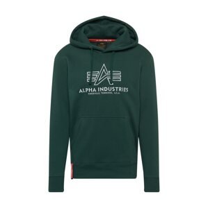 ALPHA INDUSTRIES Mikina  tmavozelená / červená / biela