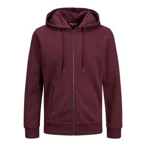 JACK & JONES Tepláková bunda  burgundská