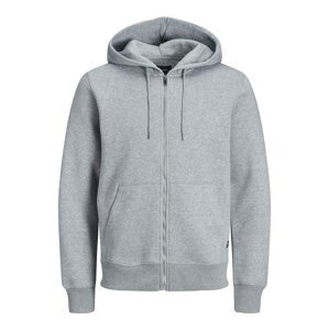 JACK & JONES Tepláková bunda  sivá melírovaná / svetlosivá