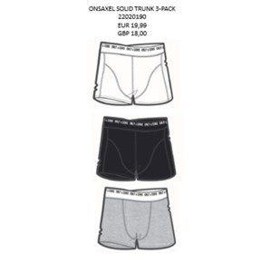 Only & Sons Boxerky 'ONSAXEL'  biela / sivá melírovaná / čierna