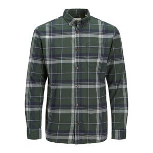 JACK & JONES Košeľa  námornícka modrá / tmavozelená / biela