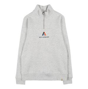 Jack & Jones Junior Sweatshirt 'Clayton'  sivá / modrá / oranžová