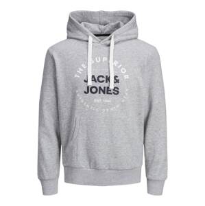 JACK & JONES Mikina  biela / čierna / sivá melírovaná