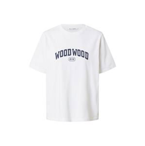 WOOD WOOD Shirt 'Alma'  biela / tmavomodrá