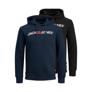 JACK & JONES Mikina  modrá / červená / čierna / biela