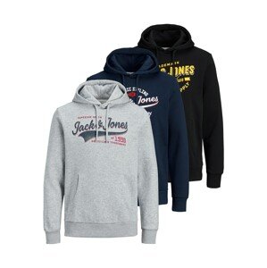 JACK & JONES Mikina  čierna / sivá / modrá / žltá