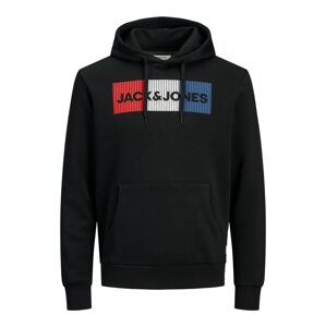 Jack & Jones Plus Mikina 'Ecorp'  modrá / červená / čierna / biela