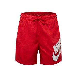 Nike Sportswear Nohavice  červená / biela