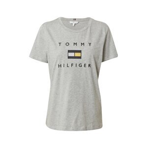 TOMMY HILFIGER Tričko  tmavomodrá / zlatá / sivá melírovaná / strieborná