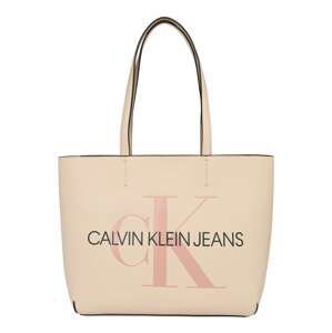 Calvin Klein Jeans Shopper  svetlobéžová / staroružová / čierna