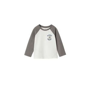 MANGO KIDS Shirt  šedobiela / sivá