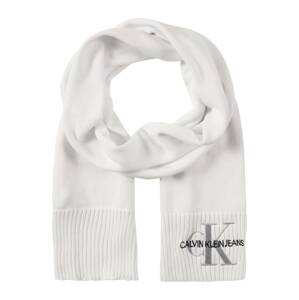 Calvin Klein Jeans Šál 'KNITTED J BASIC WOMEN SCARF'  biela