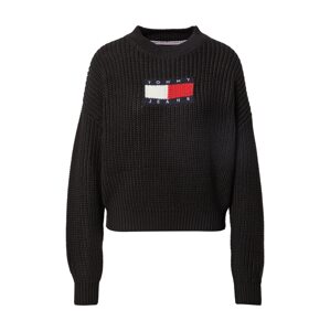 Tommy Jeans Sveter  námornícka modrá / červená / čierna / biela