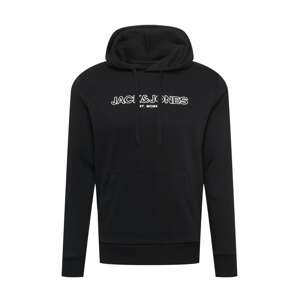 JACK & JONES Mikina 'Bank'  čierna / biela