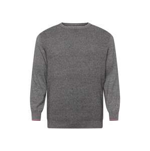 Jack & Jones Plus Sveter 'RYDER'  čierna / biela / antracitová