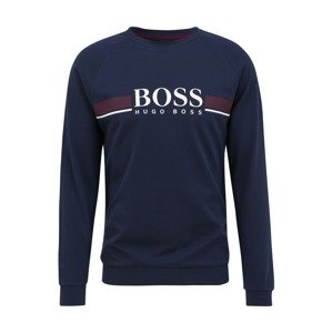 BOSS Casual Mikina  tmavomodrá / vínovo červená / biela