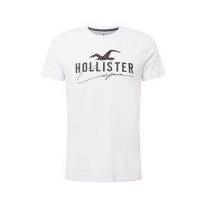 HOLLISTER Tričko  biela / antracitová