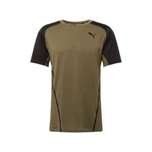 PUMA Funkčné tričko 'TRAIN VENT COLORBLOCK SS TEE'  tmavozelená