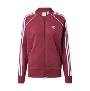 ADIDAS ORIGINALS Tepláková bunda  biela / burgundská