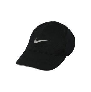 NIKE Športová šiltovka  čierna / strieborná