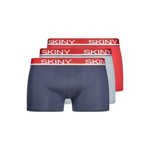 Skiny Boxerky  červená / modrá / sivá melírovaná