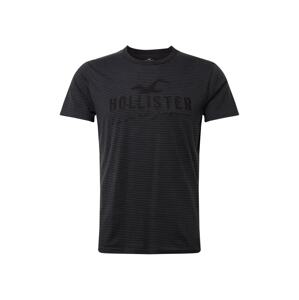 HOLLISTER T-Shirt  čierna / tmavosivá