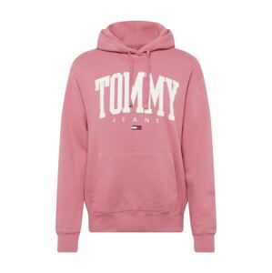 Tommy Jeans Mikina  biela / červená / svetloružová / tmavomodrá