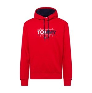 Tommy Jeans Mikina  biela / tmavomodrá / ohnivo červená