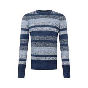 TOM TAILOR DENIM Pullover  modrá / biela / námornícka modrá