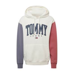 Tommy Jeans Mikina  slonová kosť / modrosivá / ružová