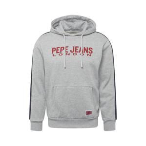 Pepe Jeans Mikina 'ANDRE'  svetlosivá / karmínovo červená / námornícka modrá / biela