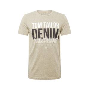 TOM TAILOR DENIM Tričko  olivová / čierna / šedobiela