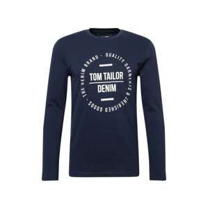 TOM TAILOR DENIM Tričko  biela / modrosivá