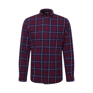 JACK & JONES Košeľa  vínovo červená / námornícka modrá / biela