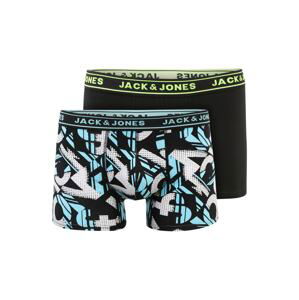 JACK & JONES Boxershorts  čierna / biela / svetlozelená / tyrkysová