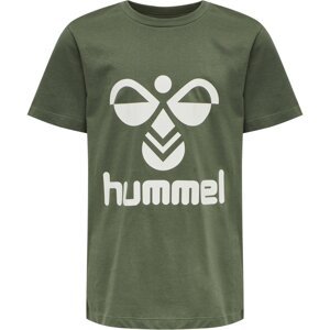 Hummel Tričko 'Tres'  tmavozelená / biela