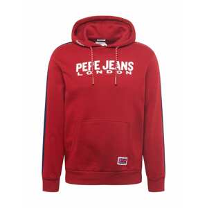 Pepe Jeans Mikina 'ANDRE'  červená / námornícka modrá / biela