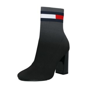 Tommy Jeans Členkové čižmy  čierna / sivá / biela / tmavomodrá / červená